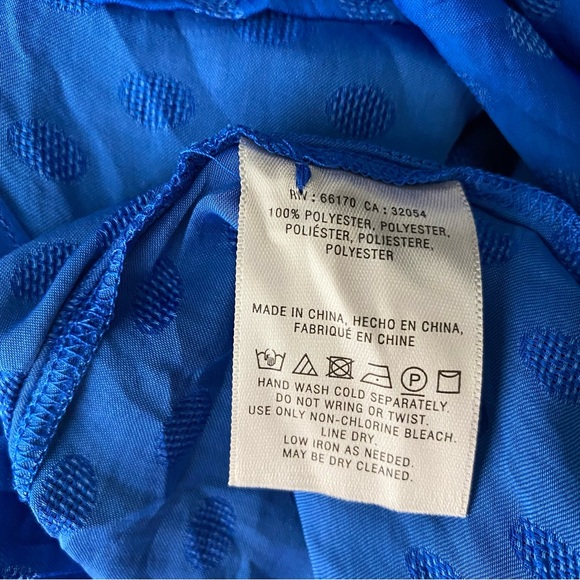 Anthropologie Maeve Blue Dot Ruffle Sleeveless Blouse - Picture 10 of 10